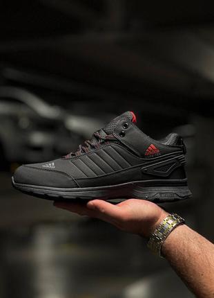 Шикарні чоловічі кросівки "adidas gore-tex winter black red"