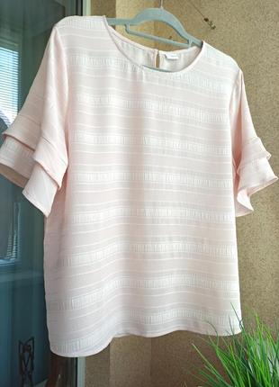 Красивая стильная нежно-розовая блуза из фактурной ткани2 фото