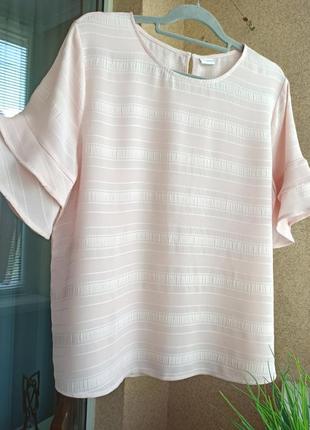 Красивая стильная нежно-розовая блуза из фактурной ткани3 фото