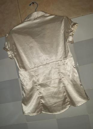 Атласне, ніжно-перлова блузка8 фото