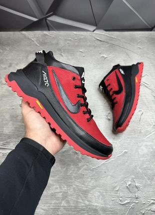 Зимние мужские ботинки nike black red (мех) 40-41-42-43-44-45