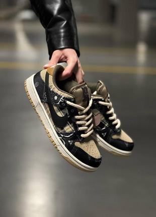 Демисезон женские кроссовки nike sb dunk low travis scott cactus jack