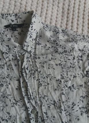 Базовая натуральная котоновая шелковая рубашка блуза блузка3 фото