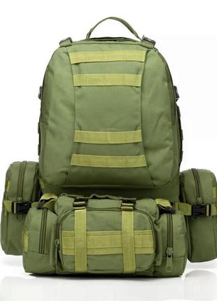 Рюкзак тактический с подсумками eagle m12 55 литр green olive (8144)