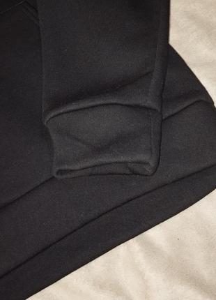 Женский теплый базовый спортивный костюм черный3 фото