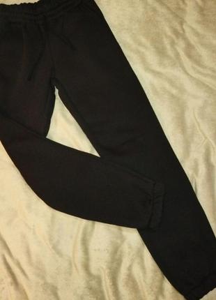 Женский теплый базовый спортивный костюм черный5 фото