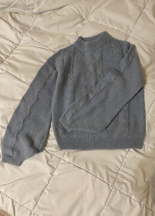 Свитер голубой h&amp;m шерсть мохер🩶🩵 4