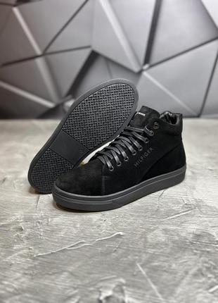 Зимние мужские ботинки tommy hilfiger black (мех) 40-41-42-43-44-45