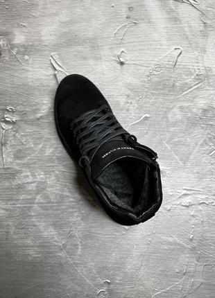 Зимние мужские ботинки tommy hilfiger black (мех) 40-41-42-43-44-455 фото