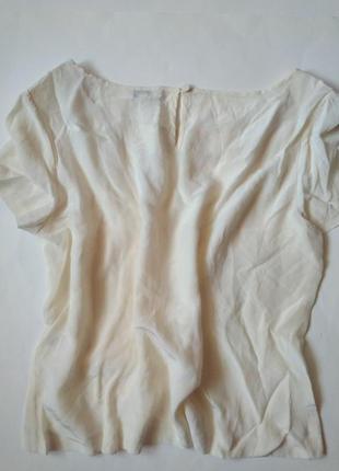 14 л 42 натуральная шелковая блуза 100% шелк, рубашка из шелка айвори5 фото
