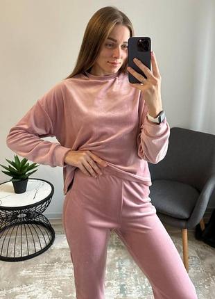 Велюровая пижама, теплая пижама. женская пижама