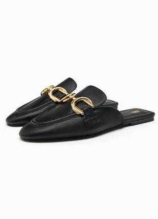 Кожаные мюли zara
