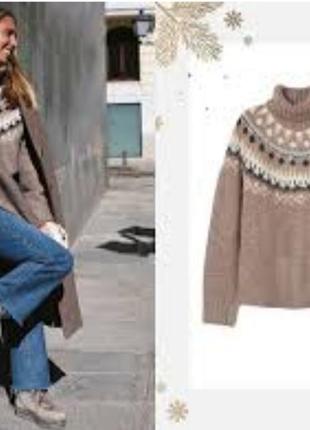 Свитер жаккардовой вязки из мягкой пряжи