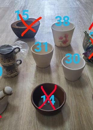 Новые горшки, чашки керамические и пластиковые2 фото
