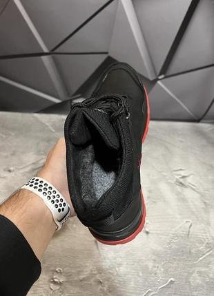 Зимние мужские ботинки adidas black red (мех) 40-41-42-43-452 фото