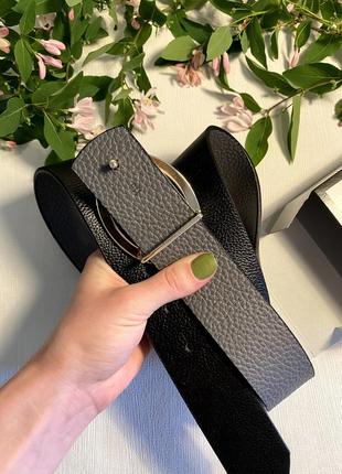 Ремень женский 4см двух украина из эко кожи, ремень 4см с коробкой, ремень черный...