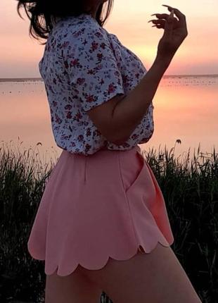 Шорты юбка розового цвета