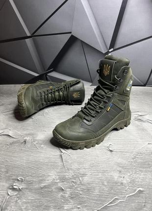 Берці тактичні зимові польові військові армійські черевики для військових зсу зсу хакі мех 40 (26см) gl-555 фото