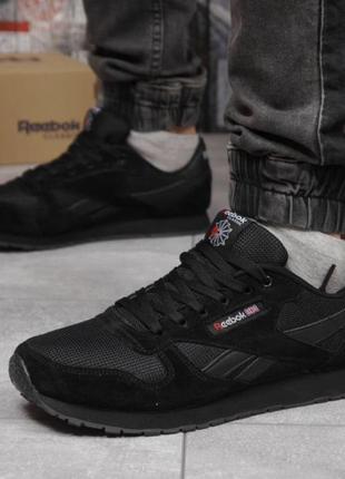 Чоловічі кросівки reebok classic black классические замшевые мужские кроссовки рибок чёрные и серые4 фото