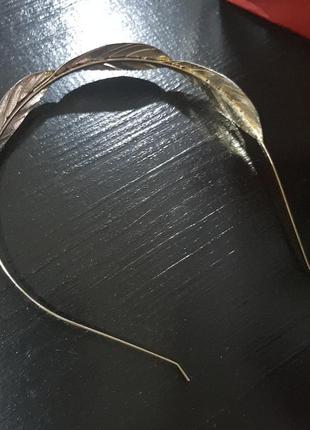 Обруч для волос из металла " листья"4 фото