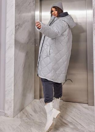 Стильна жіноча зимова куртка великі розміри і норма (р.48-58)7 фото