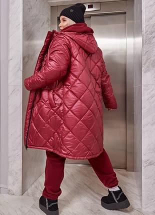Стильна жіноча зимова куртка великі розміри і норма (р.48-58)3 фото