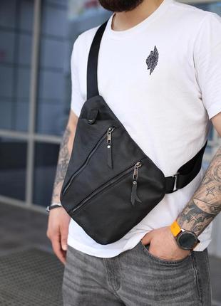 Мужская сумка из натуральной кожи, сумка через плечо skill cross body3 фото