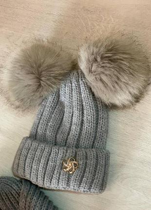 Зимові комплекти шапка+ хомут1 фото