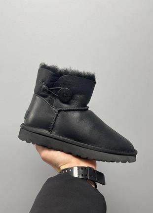 Чудові ugg bailey button black leather(зима)