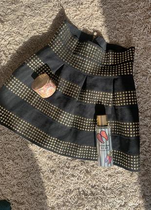 Бандажная юбка крутящая юбка с металлическим декором xs/s5 фото