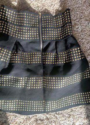 Бандажная юбка крутящая юбка с металлическим декором xs/s4 фото
