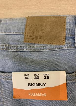 Джинсы «pull and bear» skinny denim узкие6 фото