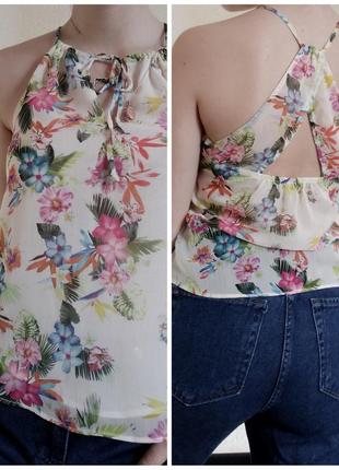 Акция 1+🎁 блуза/топ/майка с тропическим принтом2 фото