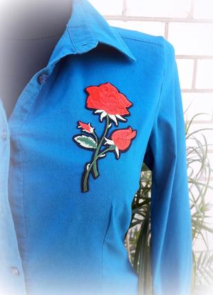 Натуральна сорочка з вишивкою квіти бавовняна блуза3 фото