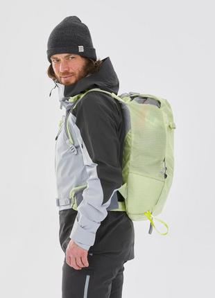 Горнолыжный рюкзак wedze 25л 50 х 25 х 15см фиксация лыж/сноуборда салатовый3 фото