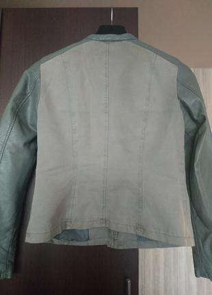 Куртка, курточка эко кожа/джинс3 фото