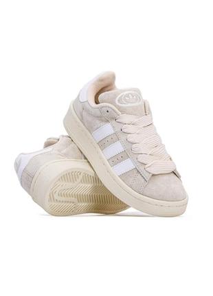 Кросівки жіночі бежеві замшеві adidas campus 00s beige white3 фото