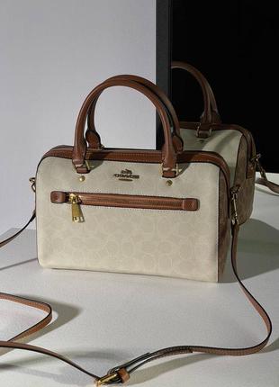 Сумочка coach rowan satchel in signature canvas3 фото