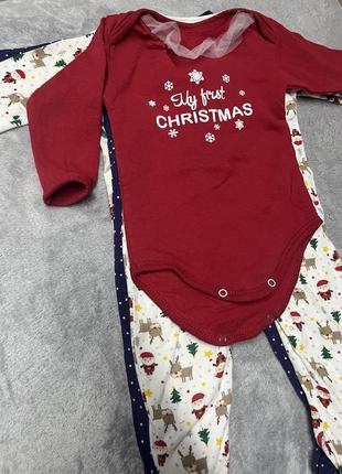 Новорічний боді і чоловічок новорічний одяг для малюків