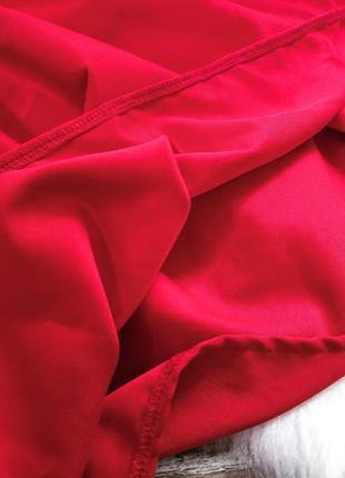 Красное платье женское на новый год в стиле бейби долл с пышной юбкой и кружевом9 фото