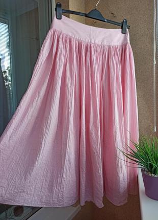 Красивая стильная длинная летняя юбка из натуральной ткани1 фото