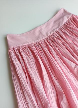 Красивая стильная длинная летняя юбка из натуральной ткани5 фото