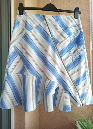 Красивая оригинальная летняя юбка из натуральной ткани 100% котон2 фото