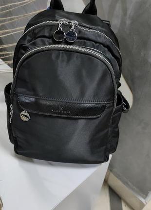 Рюкзак сумка 2в1 женский стильный плащевка комбинированная с экокожей