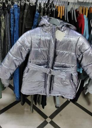 Курточка на девочку стильная отепленная изнутри флисом2 фото