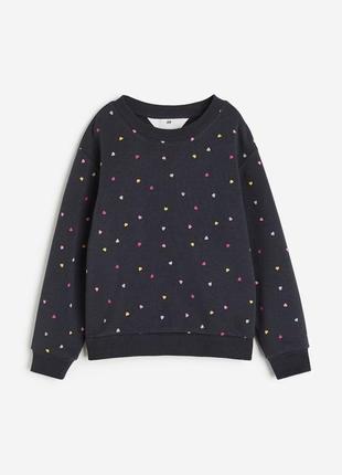 Теплый свитшот на флисе h&m на девочку 4-6-8 лет 110/116 и 122/128 см кофта худи hm