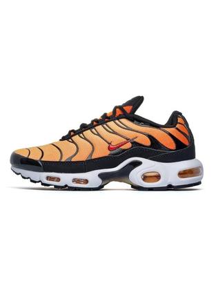 Кросівки жіночі / чоловічі оранжеві / чорні nike air max plus tn orange tiger