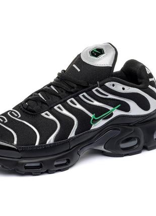 Кросівки жіночі / чоловічі чорні / срібні nike air max tn silver green