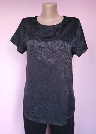Блуза жіноча літня однотонна в узор marks&spenser чорна2 фото