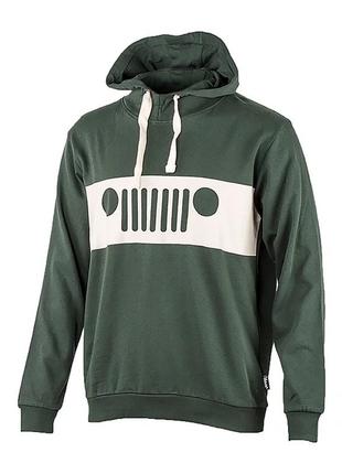 Мужское худи jeep hooded sweatshirt grille print хаки 2xl (o102565-e844 2xl)